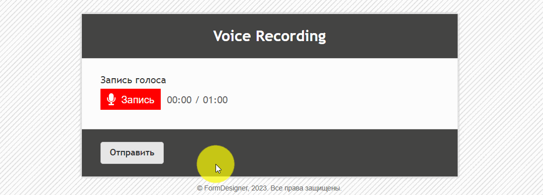 Новый элемент формы “Запись голоса” 5