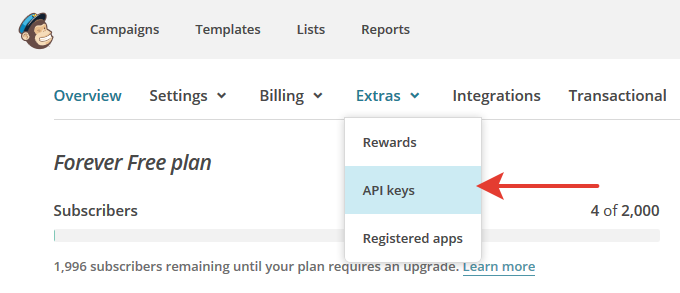 аккаунт в mailchimp