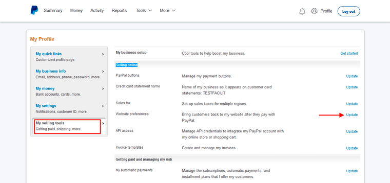 Настройка Return URL в Paypal