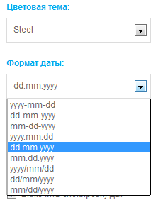 Выбор формата записи даты