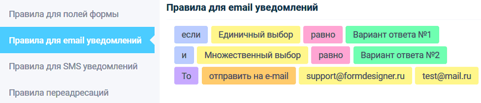 Правила для e-mail уведомлений 5