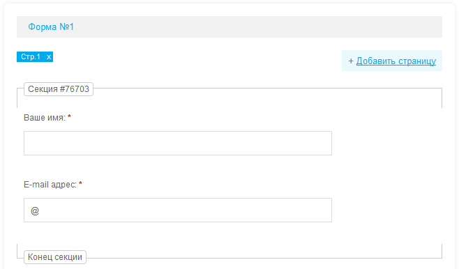 Новый элемент формы - секция